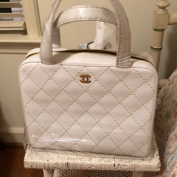 Chanel Wild Stitch Tote Bag Quilted leather white - Picture 4 of 8